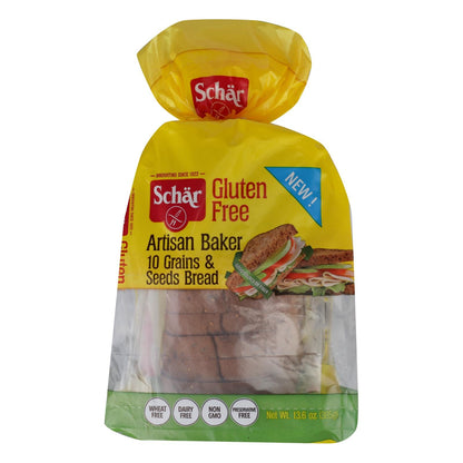 Schar Gluten-Free Artisan Baker 10 Grains & Seeds Bread, 14.1 oz, Pack of 8