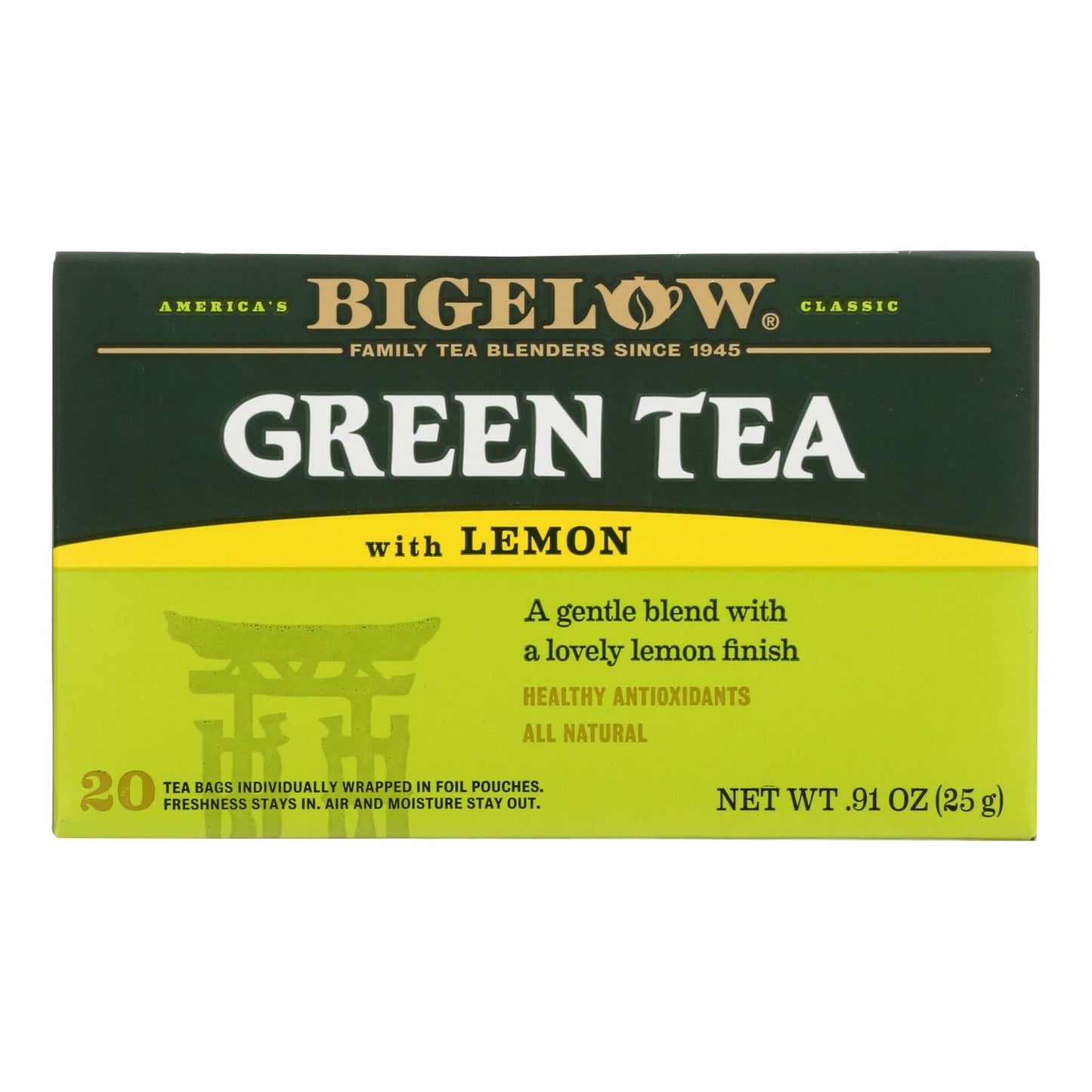 Bigelow Green Tea with Lemon | 6 Boxes, 20 Tea Bags Ea.