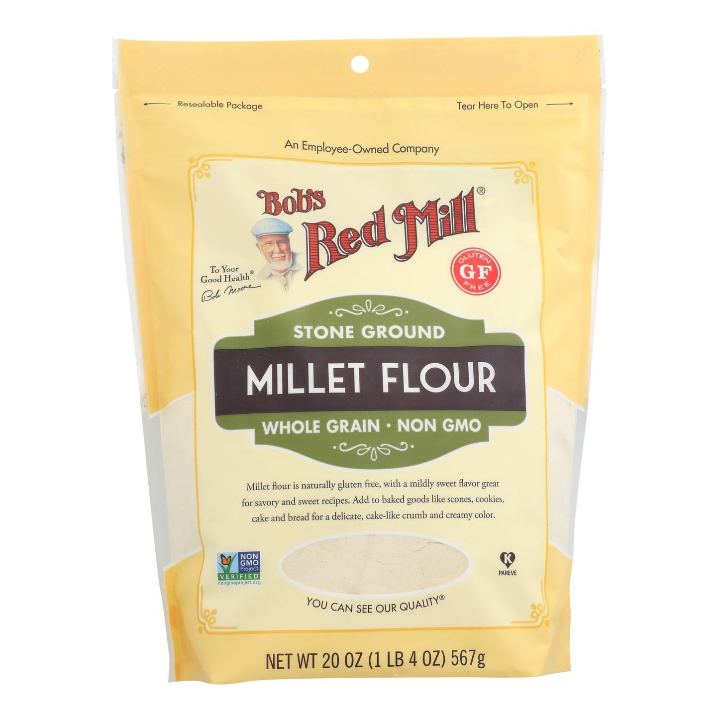 Bob's Red Mill Gluten-Free Millet Flour 4-Pack, 20 Oz.