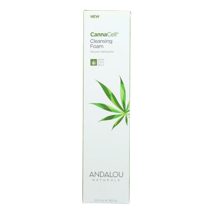 Andalou Naturals Cannacell Hydrating Cleansing Foam | Hemp Seed Oil and Cannabinoids | For All Skin Types | 5.5 fl oz