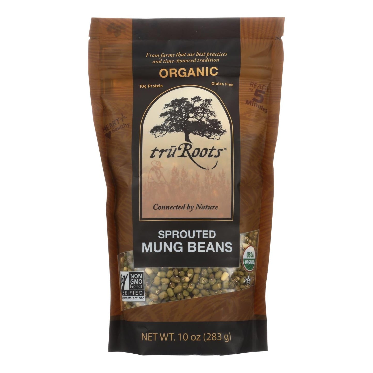 Truroots Organic Sprouted Mung Beans, 10 Oz., Case of 6