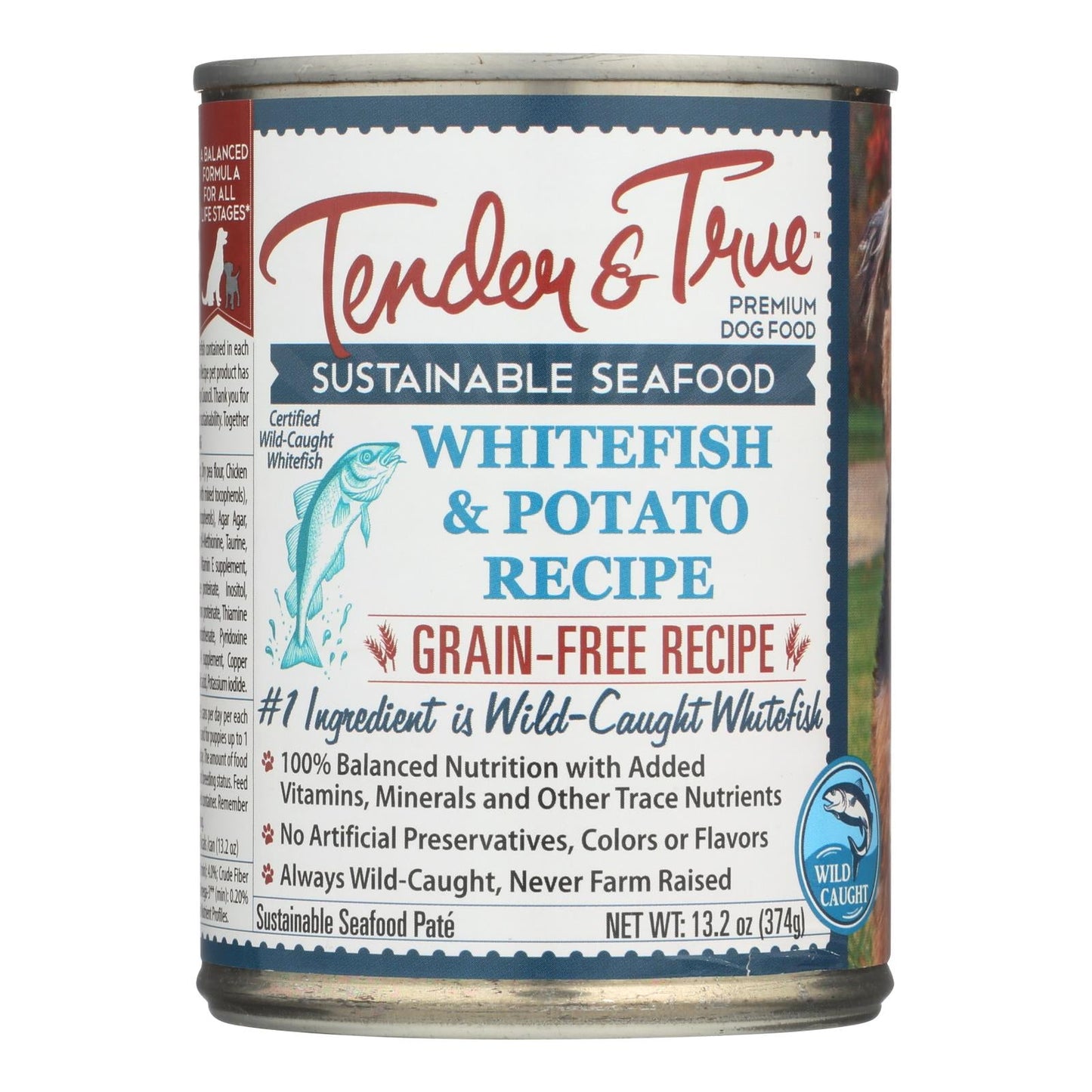 Tender & True Dog Food: Ocean Whitefish & Potato, 13.2 Oz (Pack of 12)