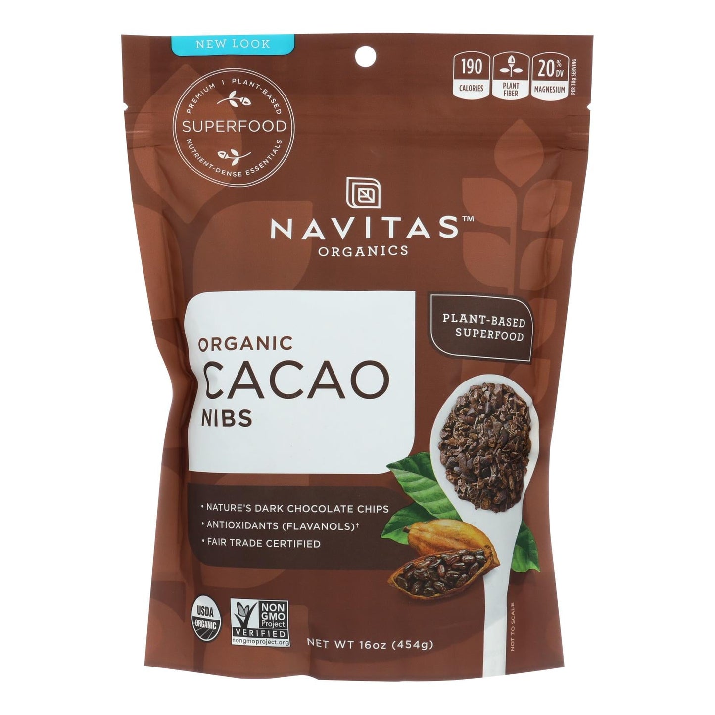 Navitas Naturals Organic Raw Cacao Nibs - 16 Oz (Pack of 6)