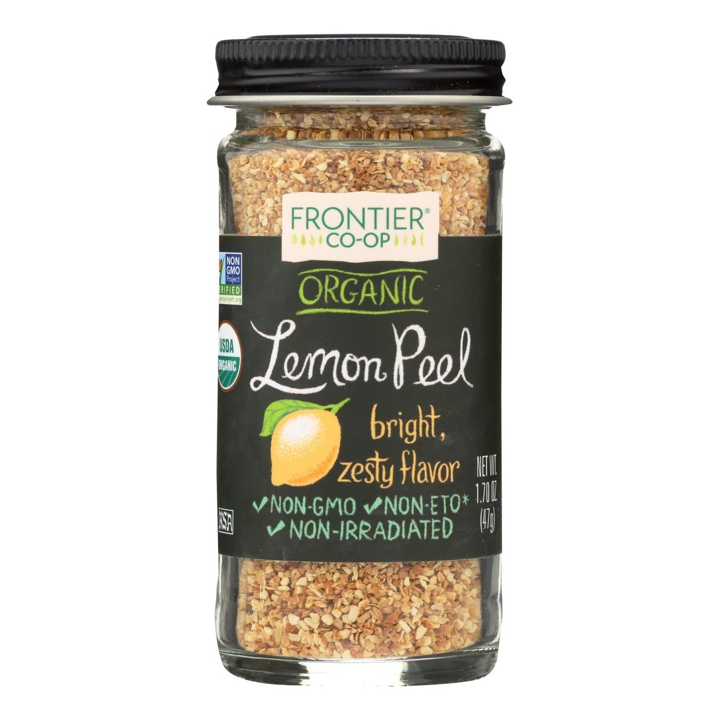 Frontier Herb - Organic Lemon Peel Granules, 2.10 Oz Pack