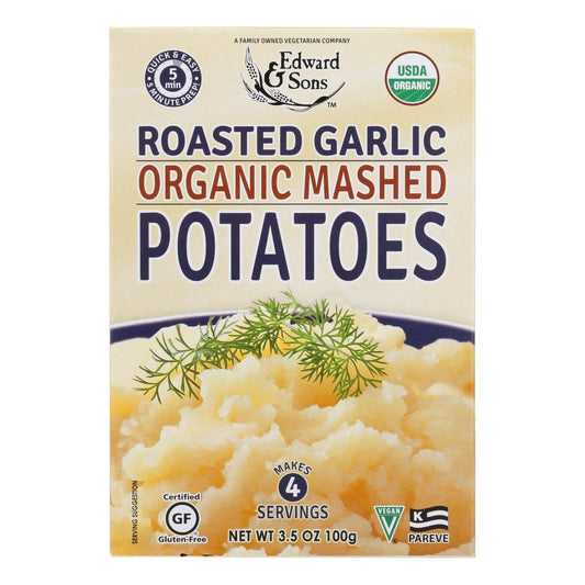 Edward And Sons Organic Roasted Garlic Mashed Potatoes (Pack of 6 - 3.5 Oz.)