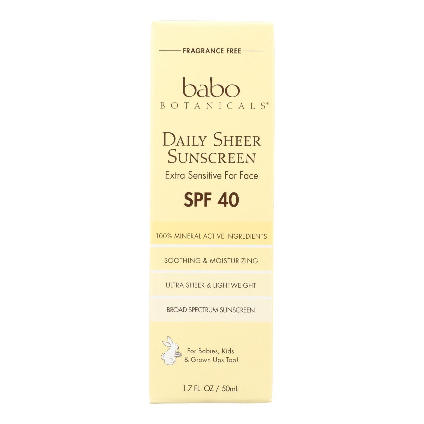 Babo Botanicals Daily Sheer Mineral Sunscreen SPF 40, 1.7 oz