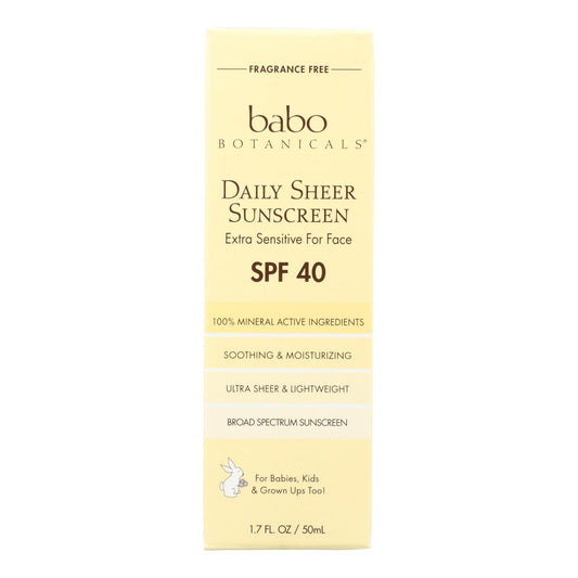 Babo Botanicals Daily Sheer Mineral Sunscreen SPF 40, 1.7 oz