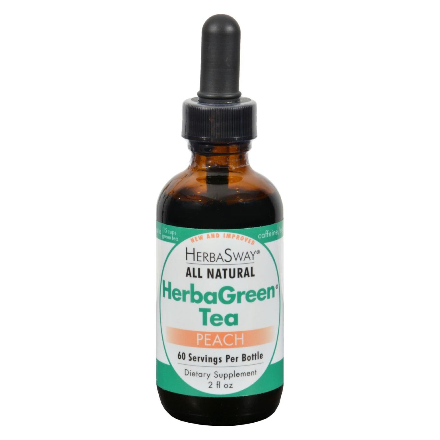 Herbasway Labs Herbagreen Tea, Peach, 2 oz, Pack of 2