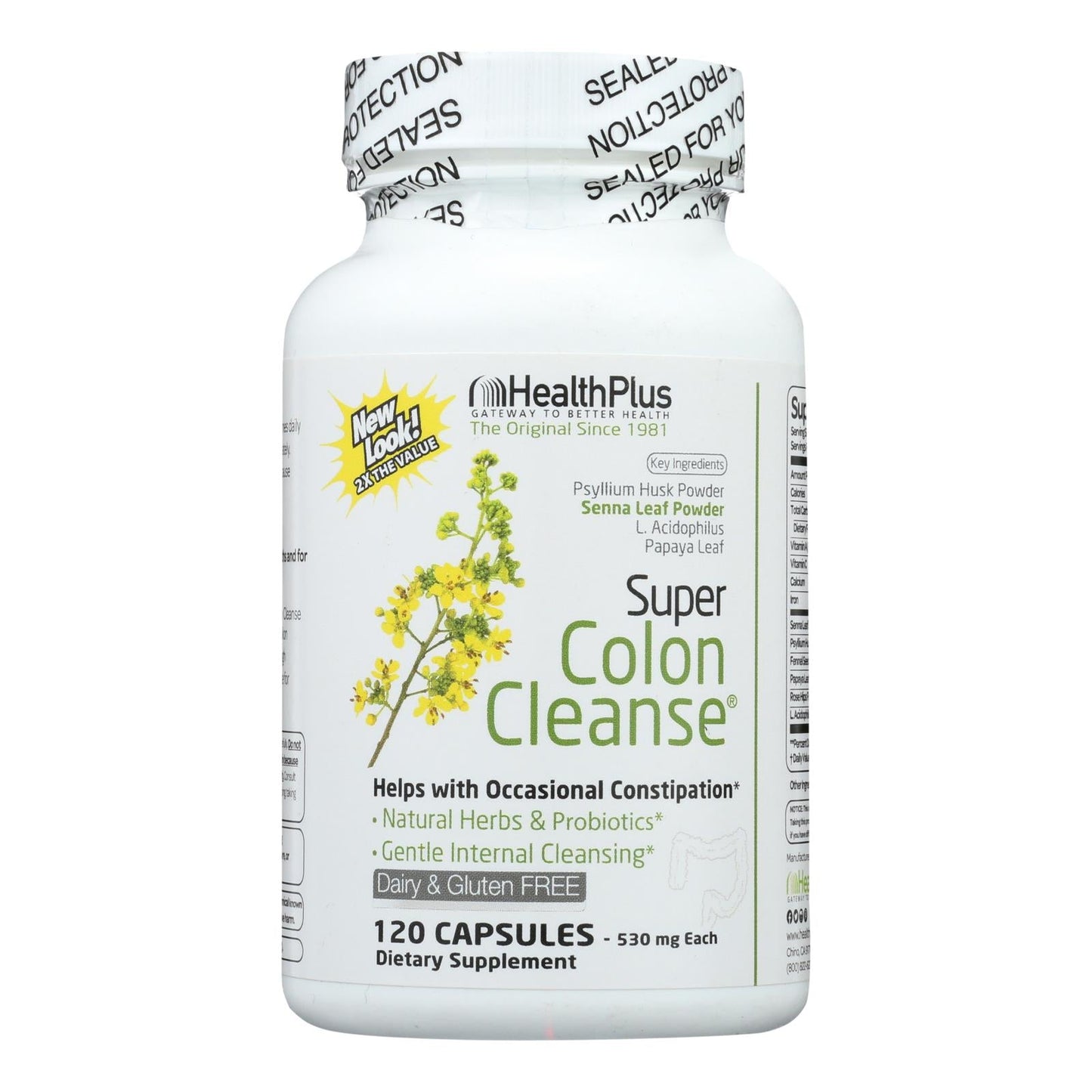 Health Plus Super Colon Cleanse 500 mg (120 Capsules)