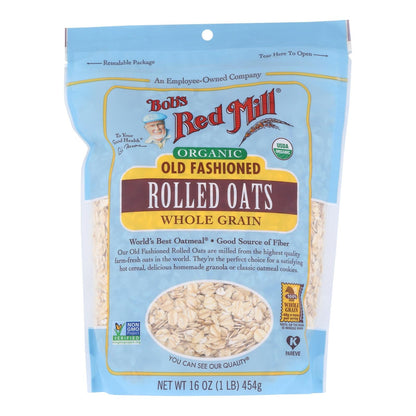 Bob's Red Mill Organic Rolled Oats, Premium Gluten-Free and Whole Grain (4 Pack, 16 Oz. Each)