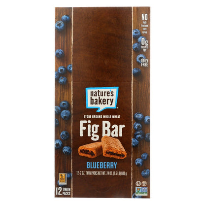 Nature's Bakery Blueberry Fig Bars, Stone Ground Whole Wheat, 2 oz, Pack of 12