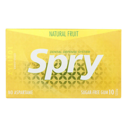 Spry Xylitol Gum - Fresh Fruit, 10 Count Boxes (Pack of 20)