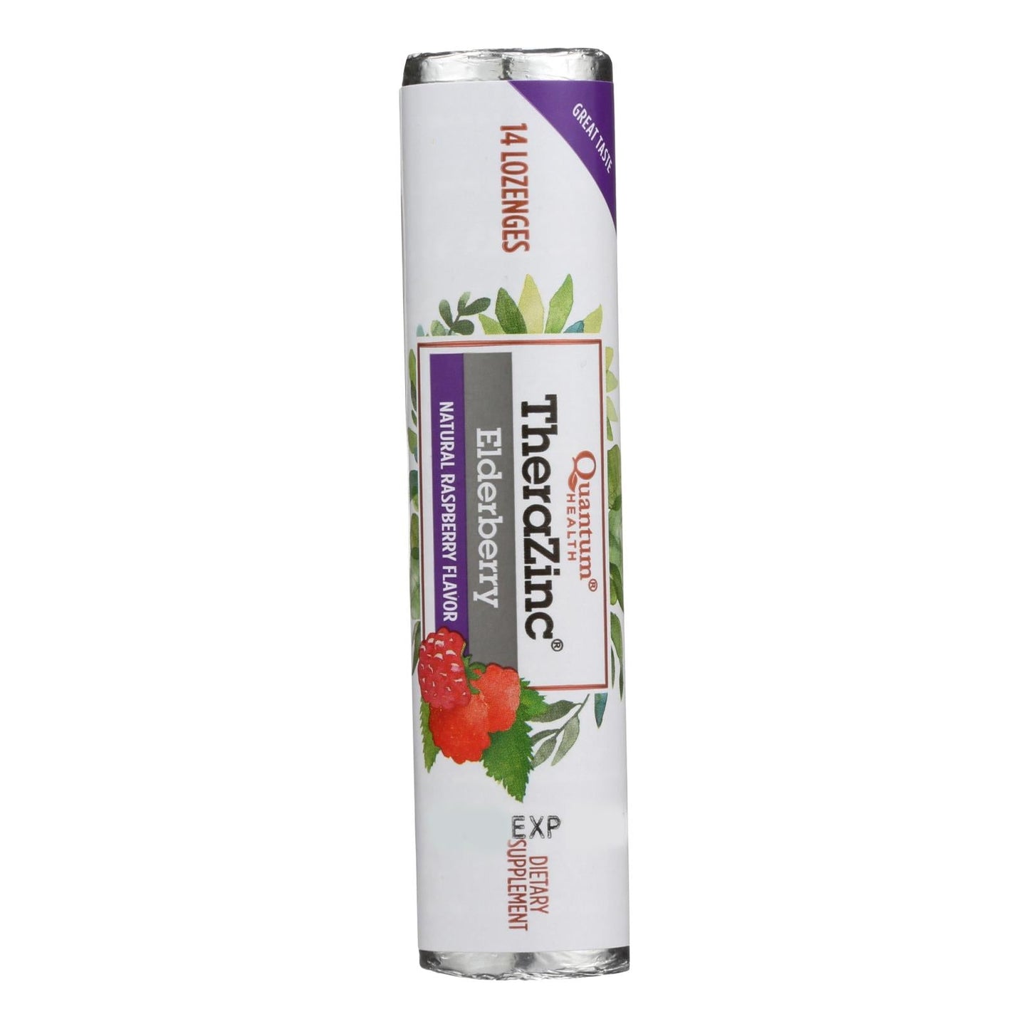 Quantum Zinc Lozenges with Elderberry and Raspberry Flavor - 1.2 Oz (Case of 12)