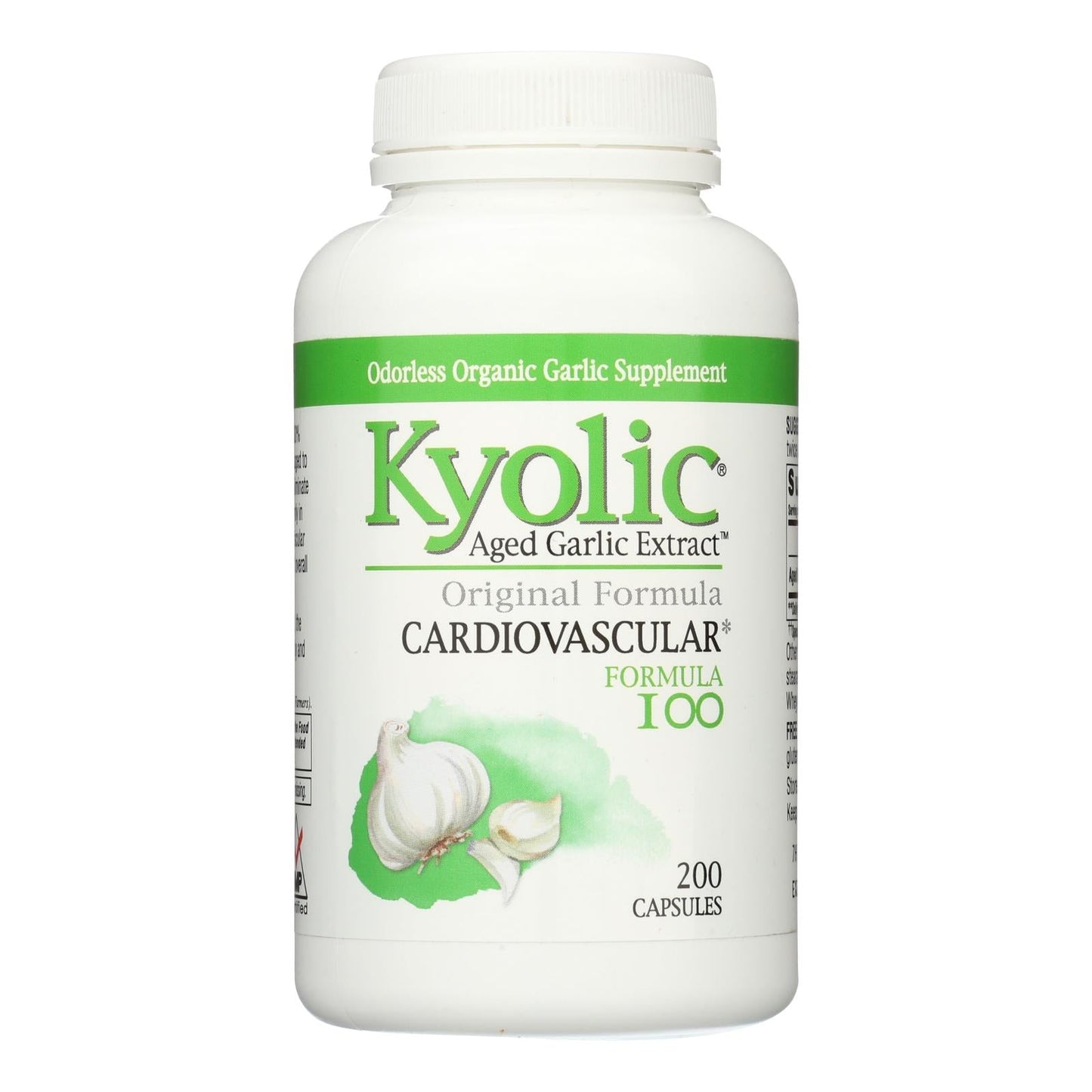 Kyolic Aged Garlic Extract, Cardiovascular Formula 100, 200 Capsules