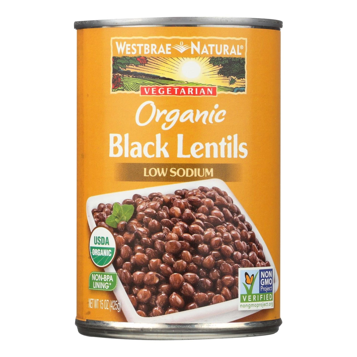 Westbrae Foods Organic Black Lentils, Pack of 12 - 15 Oz.