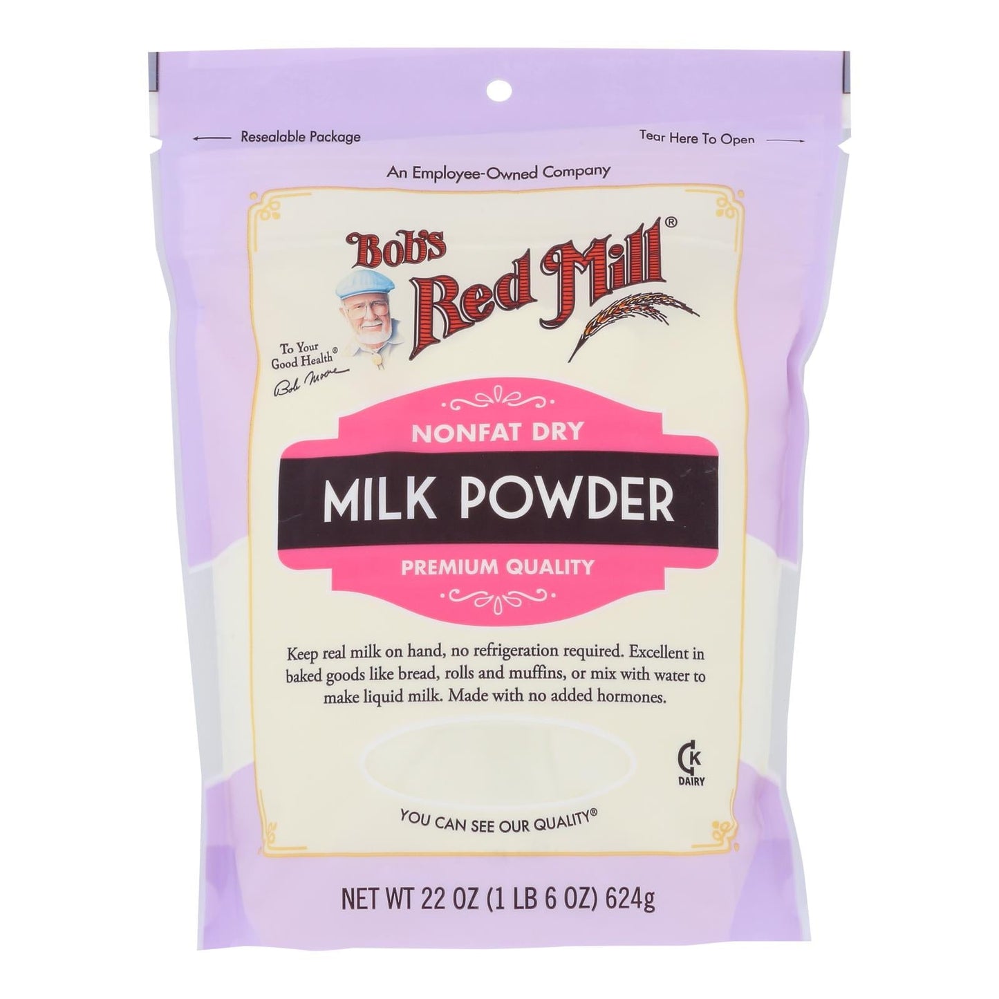 Bob's Red Mill Non-Fat Dry Milk Powder, Case of 4, 22 oz
