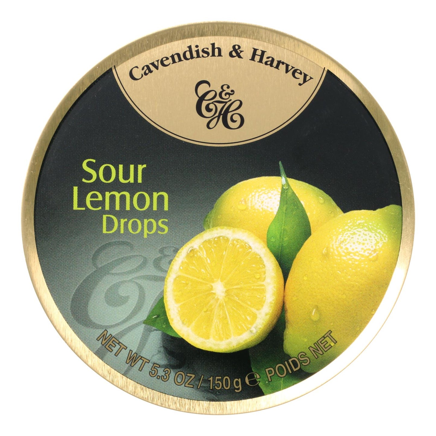 Cavendish and Harvey Sour Lemon Fruit Drops Tin (Pack of 12) - 5.3 Oz