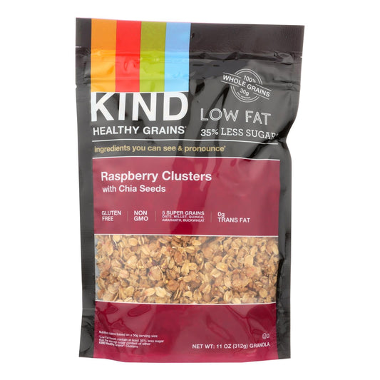 Kind Clusters Granola (Pack of 6) - Healthy Grains Raspberry with Chia Seeds, 11 Oz