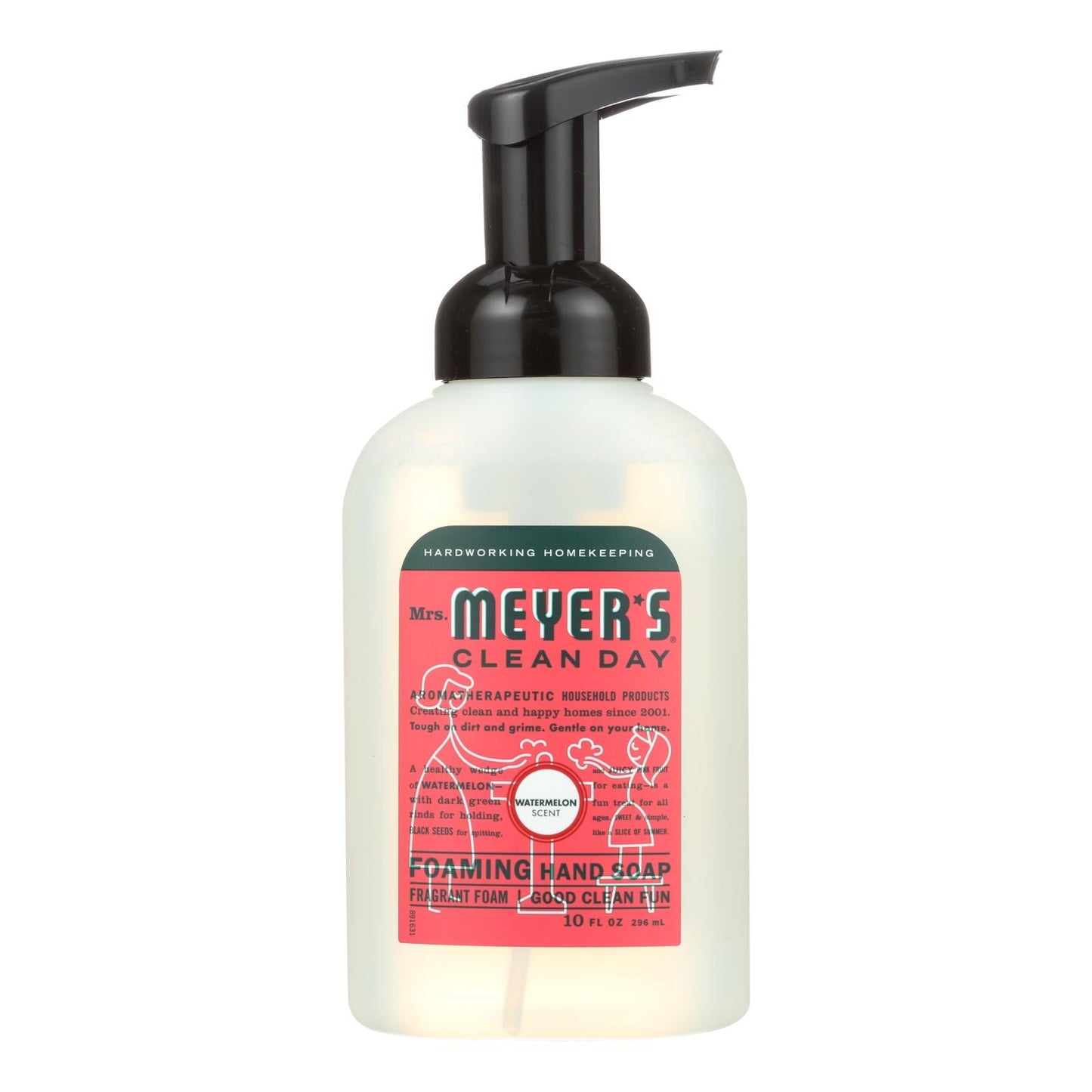 Mrs. Meyer's Watermelon Foaming Hand Soap, Refreshing Citrus, Moisturizing, 6 x 10 FL OZ Bottles