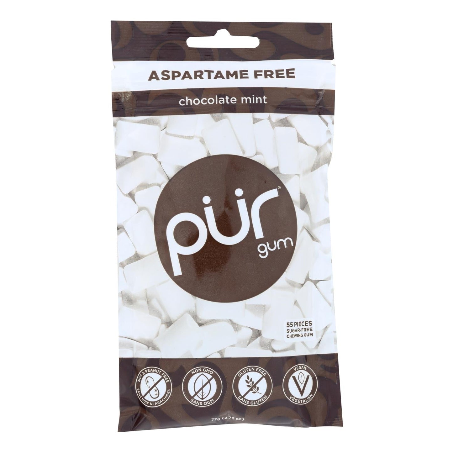 Pur Gum, Sugar-Free Chocolate Mint, 12-Pack (77g Each)