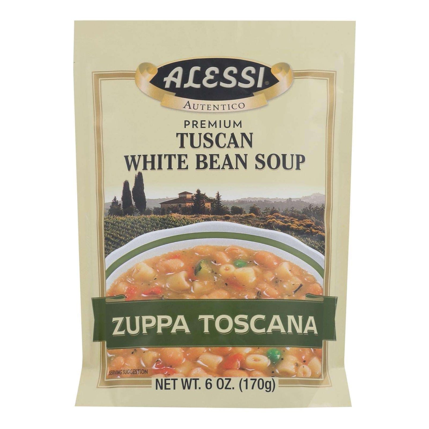 Alessi Tuscan White Bean Soup, 6 oz (Case of 6)