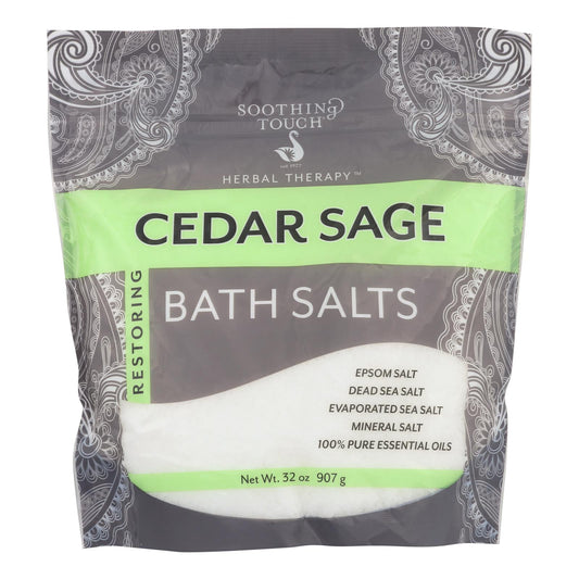 Cedar Sage Calming Bath Salts - Soothe Aches, 32 Oz