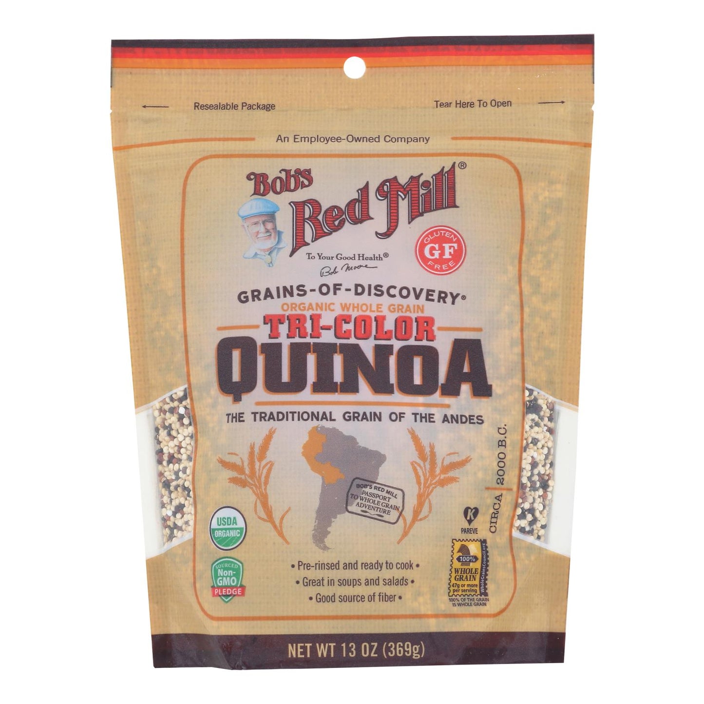 Bob's Red Mill Tri-Color Quinoa  13 oz| 5-Pack, Gluten-Free, Non-GMO, Whole Grain