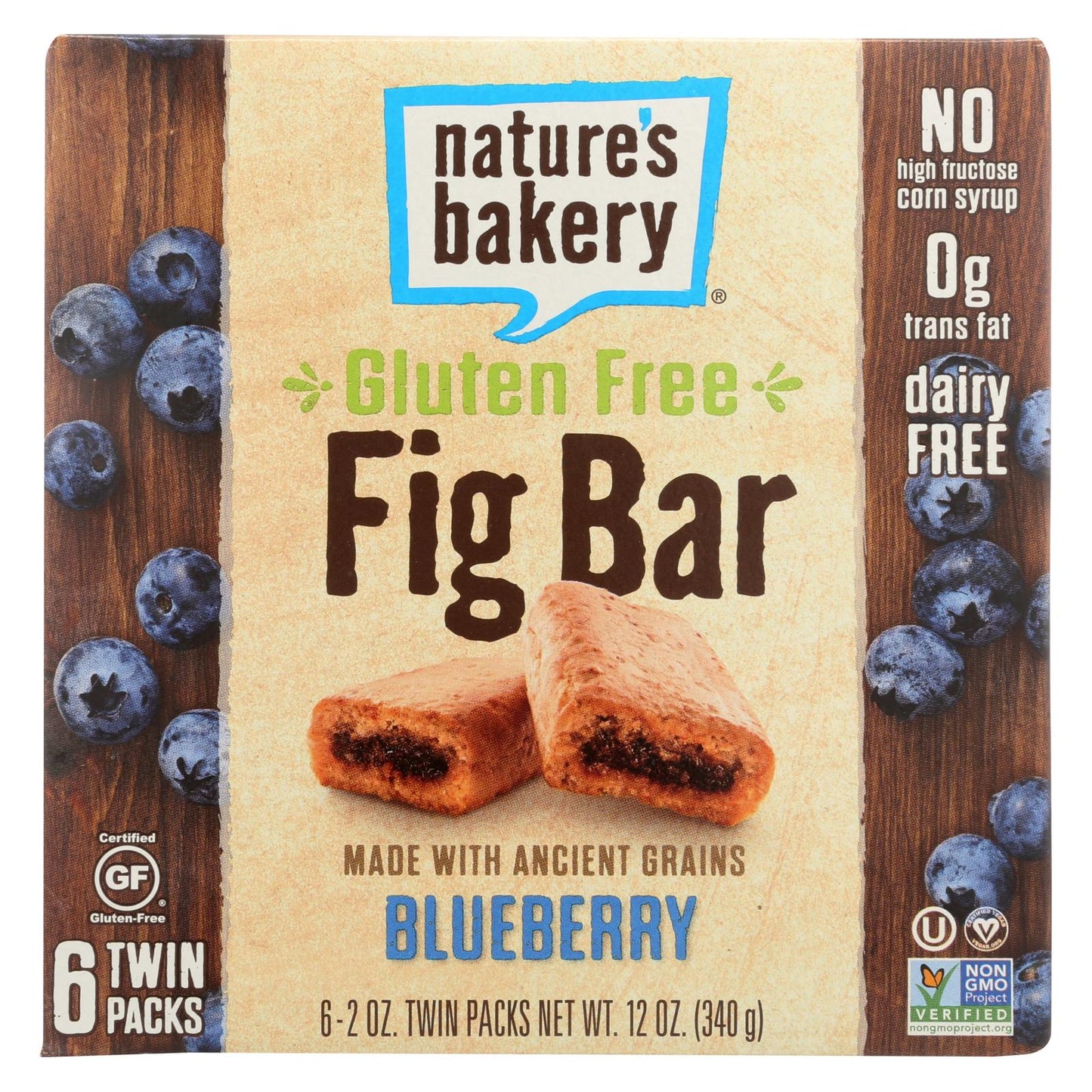 Nature's Bakery Gluten-Free Blueberry Fig Bars (Pack of 6, 2 Oz. Each)