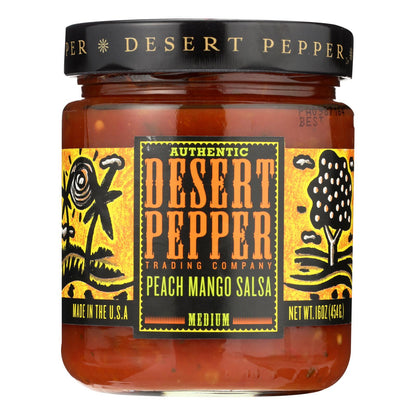 Desert Pepper Trading Medium Hot Peach Mango Salsa, Case of 6, 16 Oz. Each