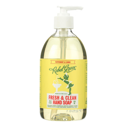 Rebel Green Hand Soap (Pack of 4) - Refreshing Peppermint and Lemon Scent - 16.9 Fl Oz.