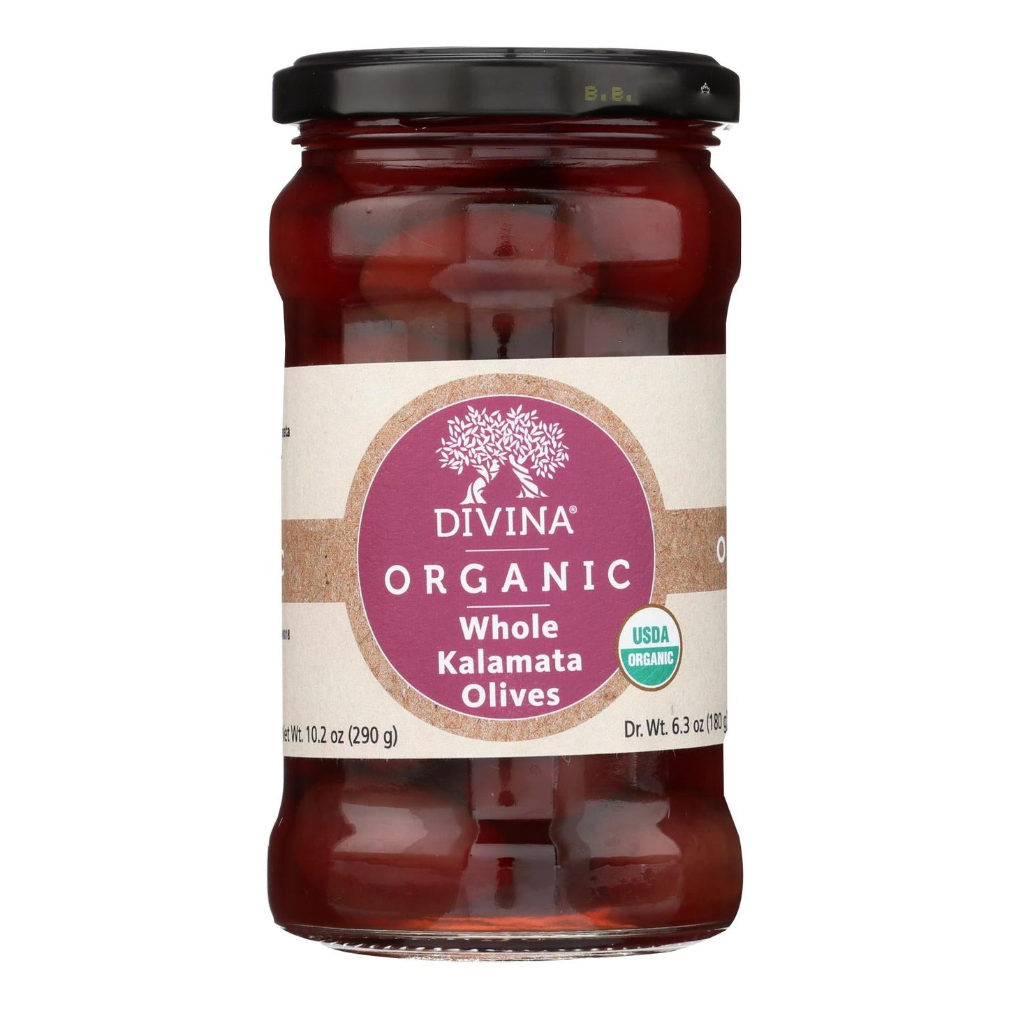 Divina Organic Kalamata Olives, 6.35 Oz., Pack of 6