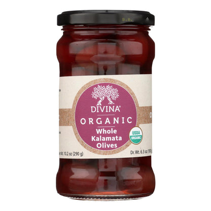 Divina Organic Kalamata Olives, 6.35 Oz., Pack of 6