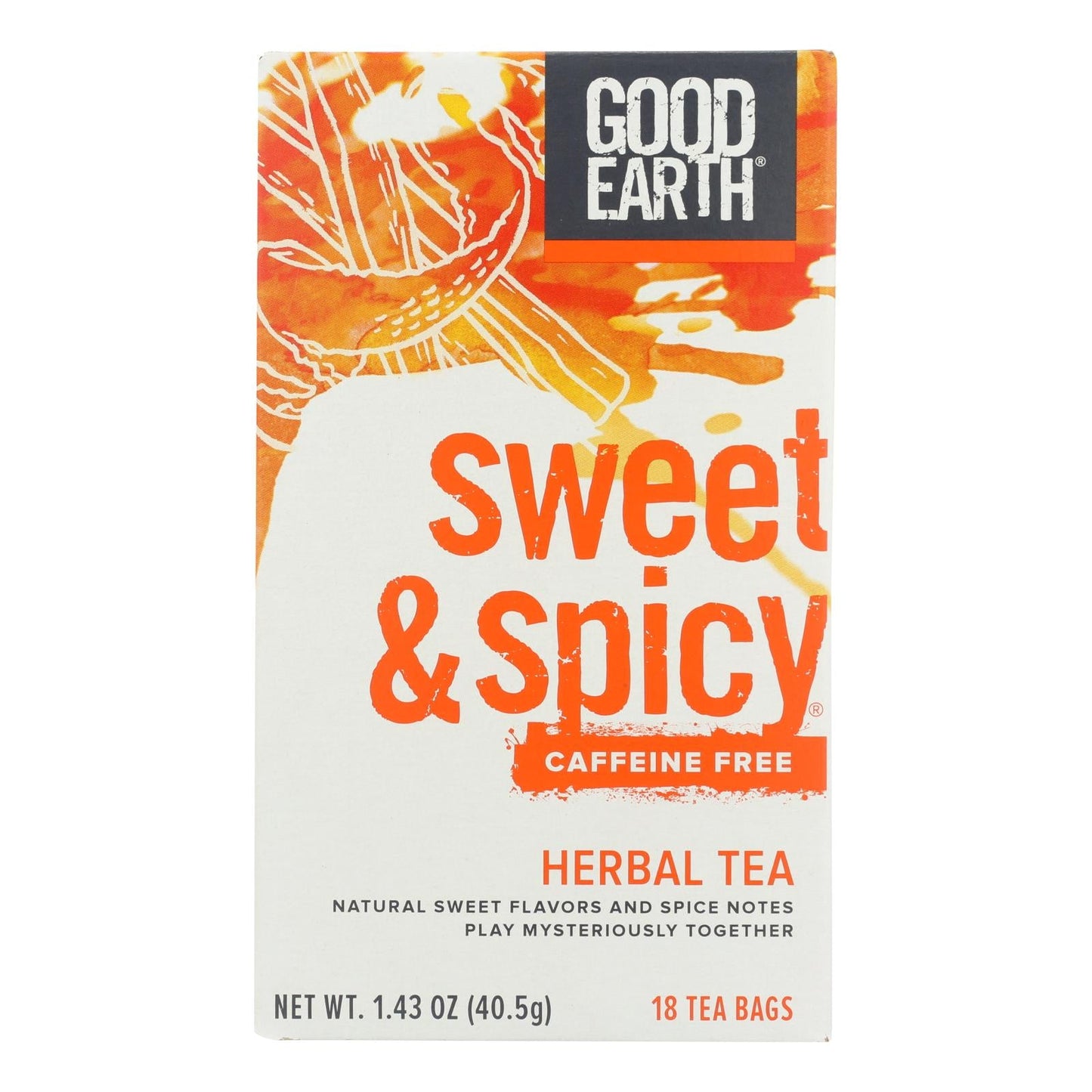 Good Earth Sweet + Spicy Herbal Tea, 18 Bags, Pack of 6