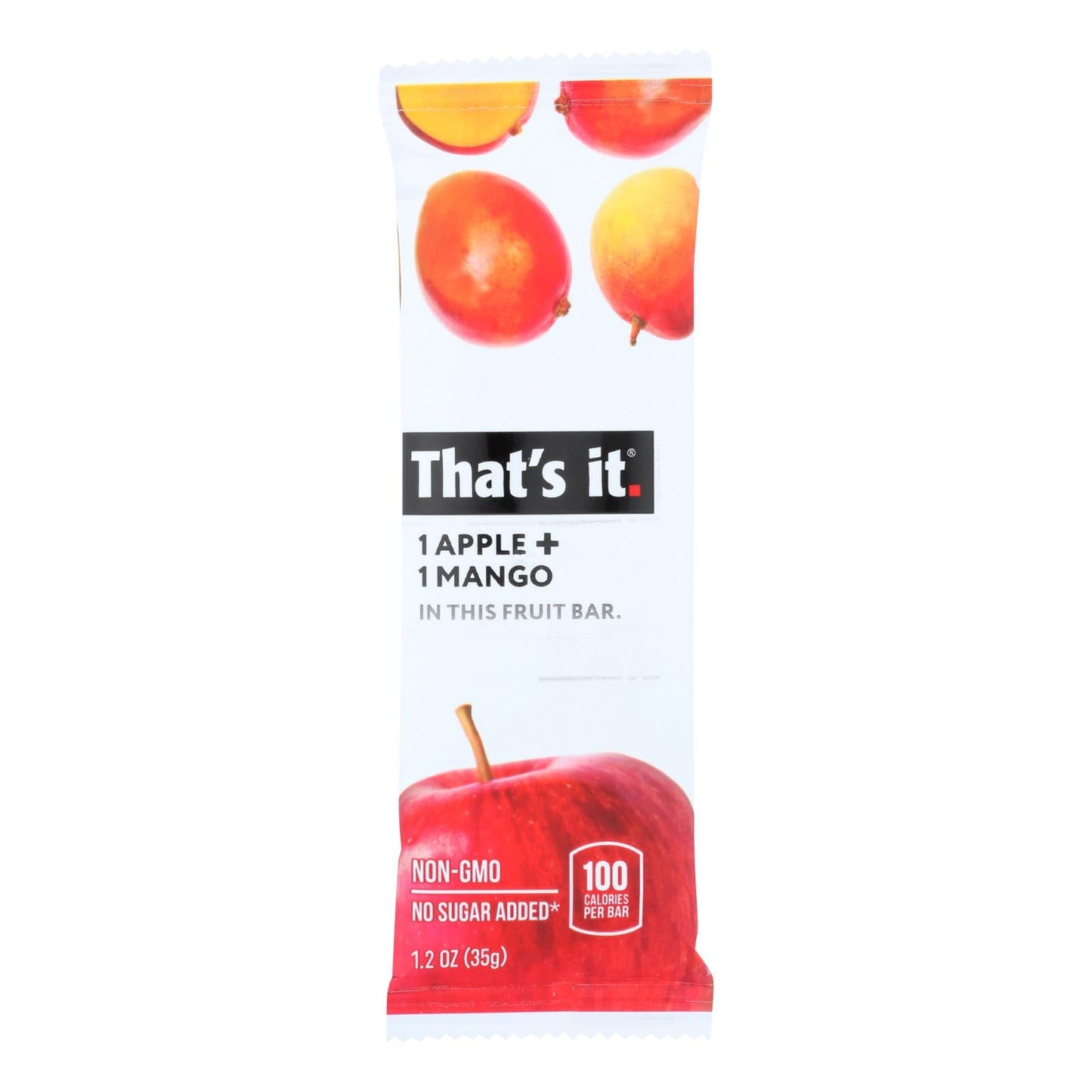 That's It Apple & Mango Fruit Bars, 1.2 oz, Pack of 12