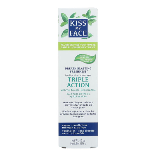 Kiss My Face Triple Action Fluoride-Free Toothpaste Gel (4.5 Oz.)
