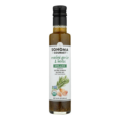 Sonoma Gourmet Organic Roasted Garlic & Herbs EVOO (Pack of 6 - 8.5 Fl Oz.)