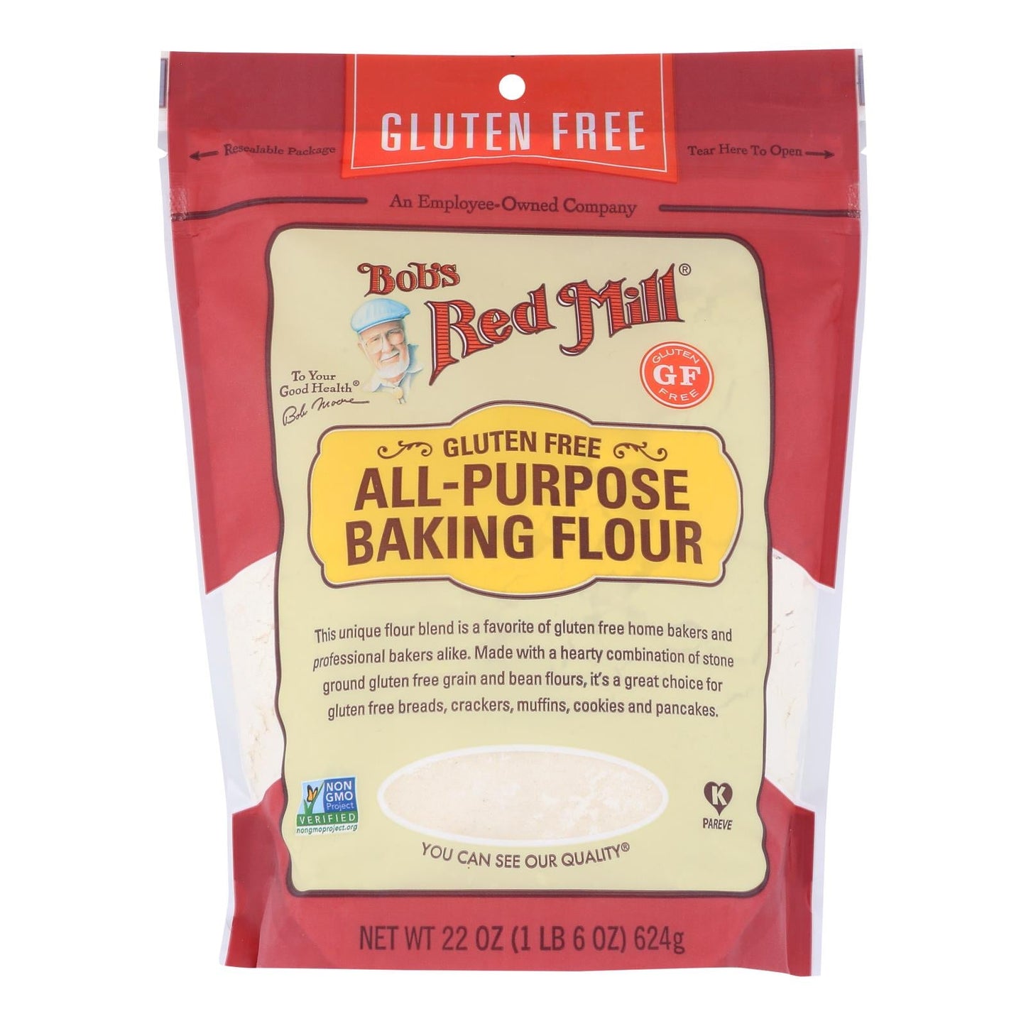 Bob's Red Mill | All-Purpose Baking Flour | Pack of 4 (22 Oz.) | For Breads, Pastries, Cookies, and More