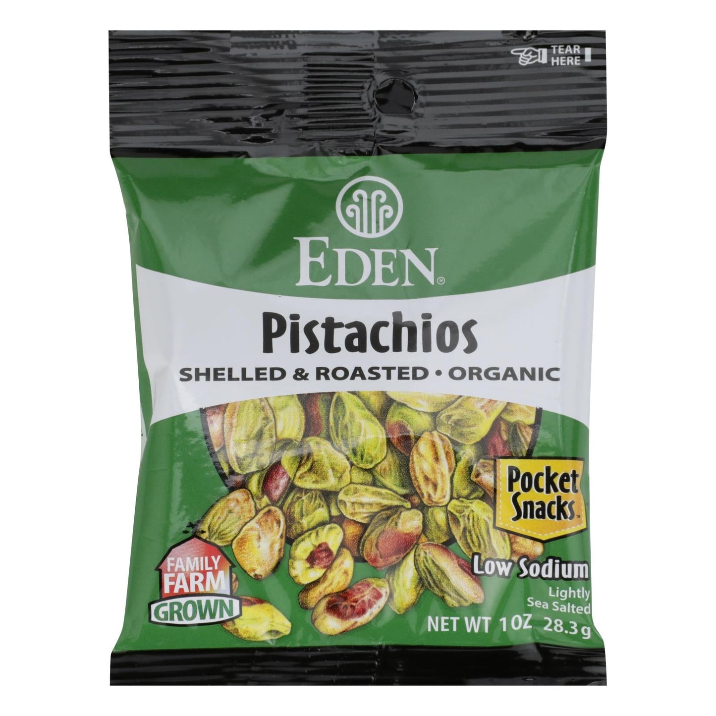 Eden Foods Organic Pistachios, Dry Roasted & Shelled (12 x 1 oz)