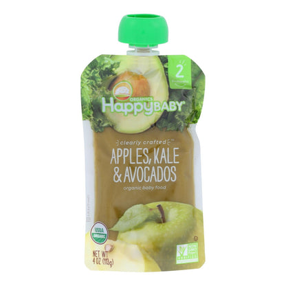 Happy Baby Clearly Crafted Apples, Kale & Avocados Baby Food Purees (16 Pack, 4 Oz. Each)