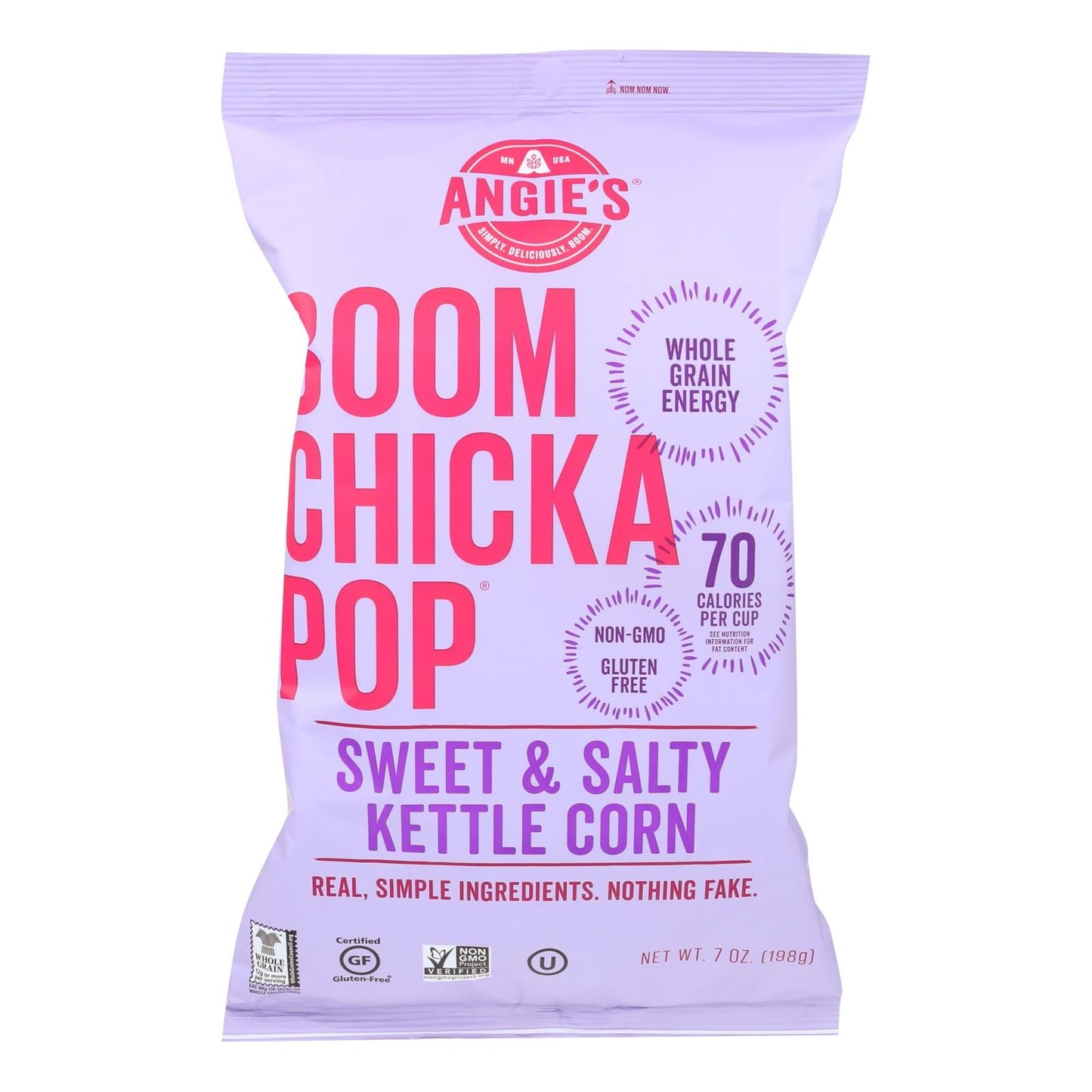 Angie's Boom Chicka Pop, Sweet and Salty Kettle Corn, 7 Oz., Pack of 12