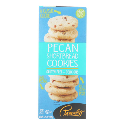Pamela's Products Gluten-Free Pecan Shortbread Cookies, Case of 6, 6.25 oz.
