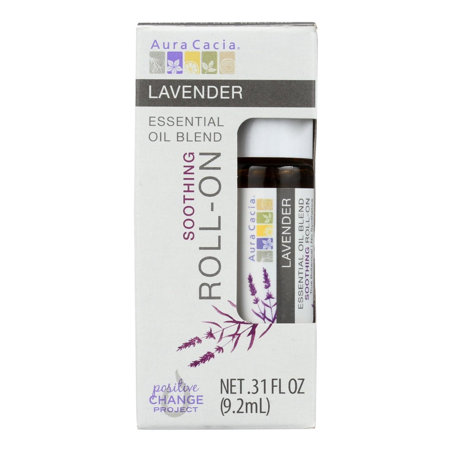 Aura Cacia Lavender Essential Oil Roll-On, 0.31 fl oz, Pack of 4