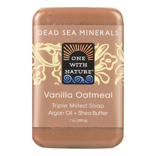 One With Nature Vanilla Oatmeal Dead Sea Mineral Soap - 7 Oz