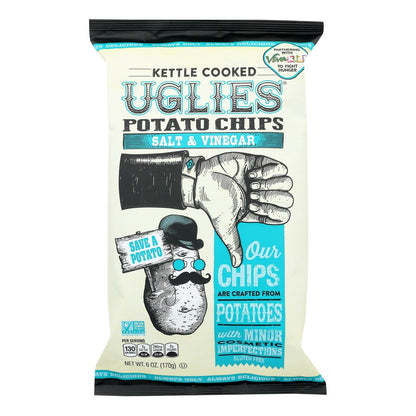 Ugly Snacks Diffenbach's Salt & Vinegar Kettle-Cooked Potato Chips (12-Pack - 6 Oz. Bags)
