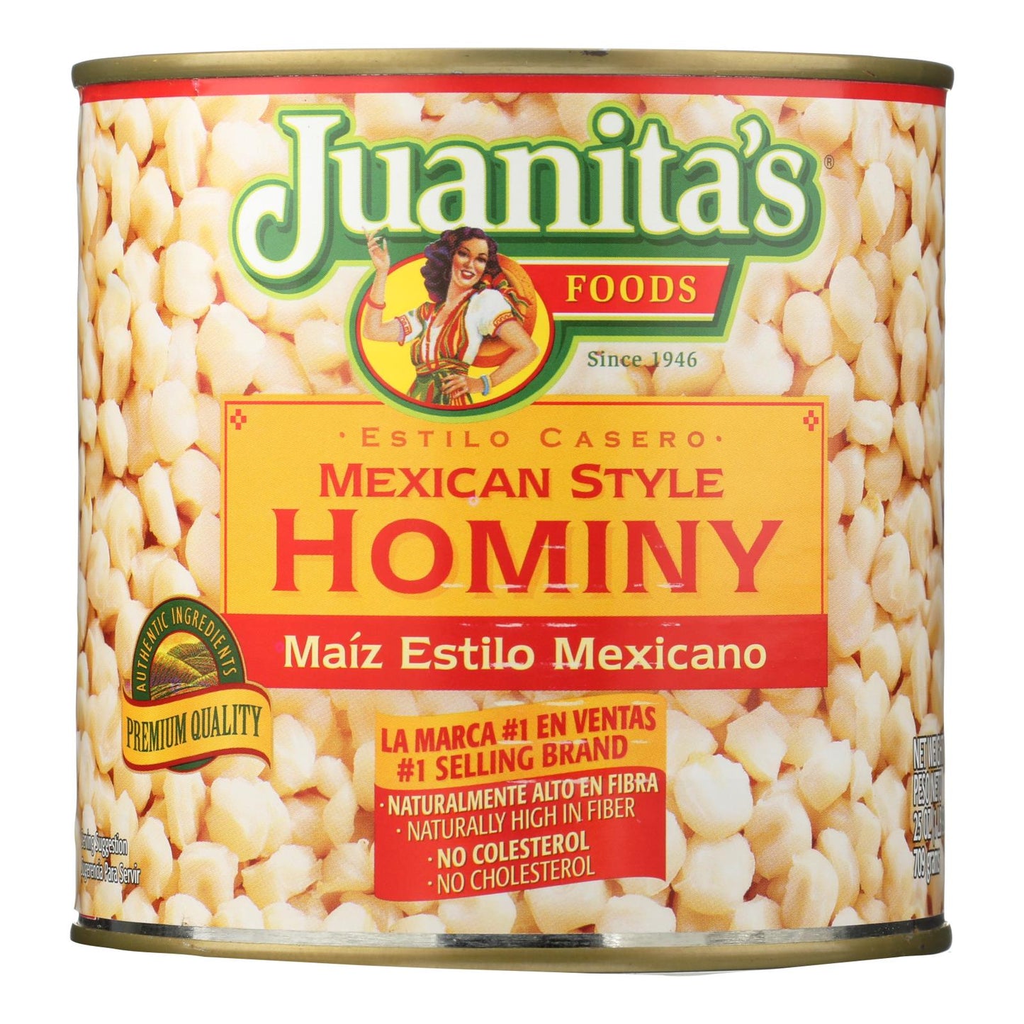 Juanita's Foods Mexican Style Hominy - Authentic White Hominy, 25 oz (Case of 12)