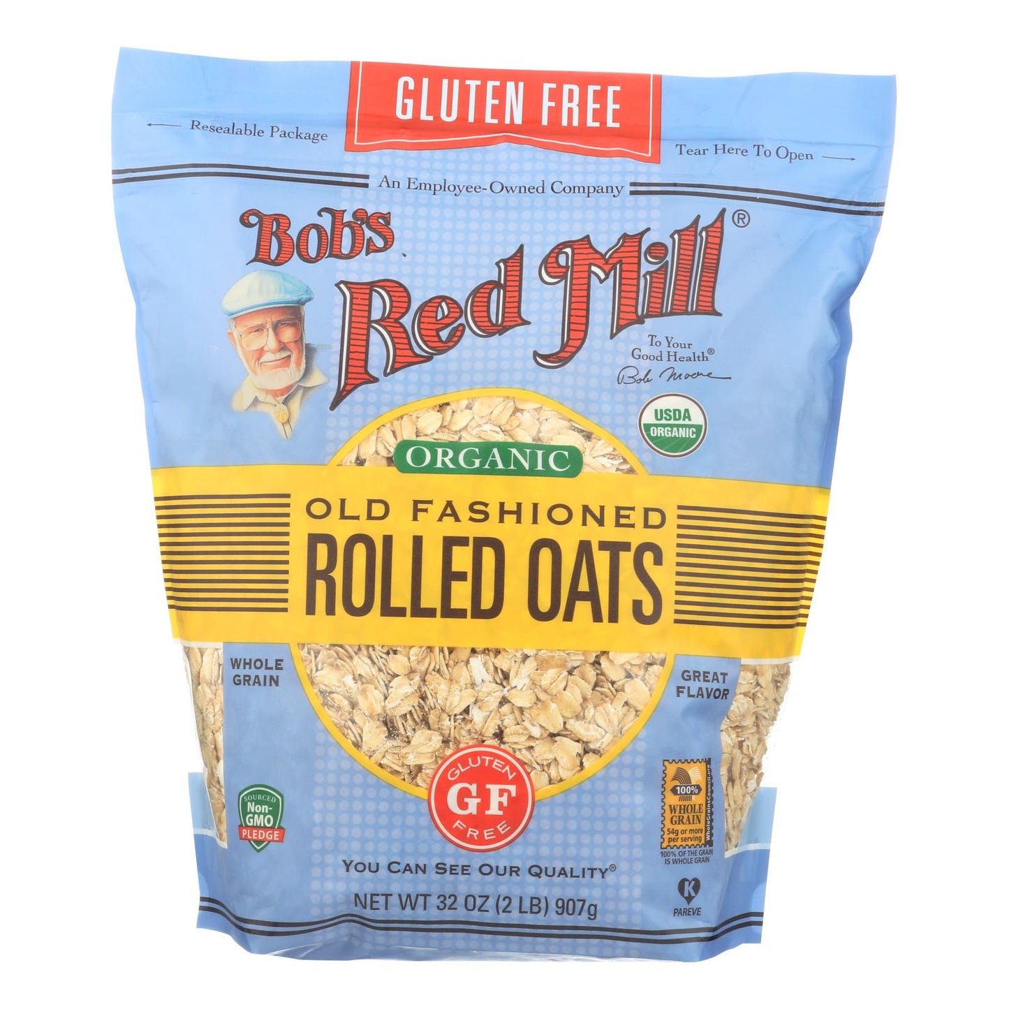 Bob's Red Mill Gluten Free Organic Rolled Oats (4 Pack), 32 oz