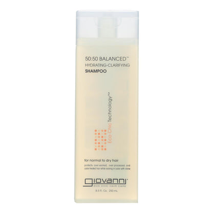 Giovanni 50/50 Balanced Hydrating-Clarifying Shampoo for All Hair Types,  8.5 Fl Oz