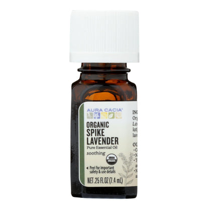 Aura Cacia Organic Lavender Spike Essential Oil, .25 Oz