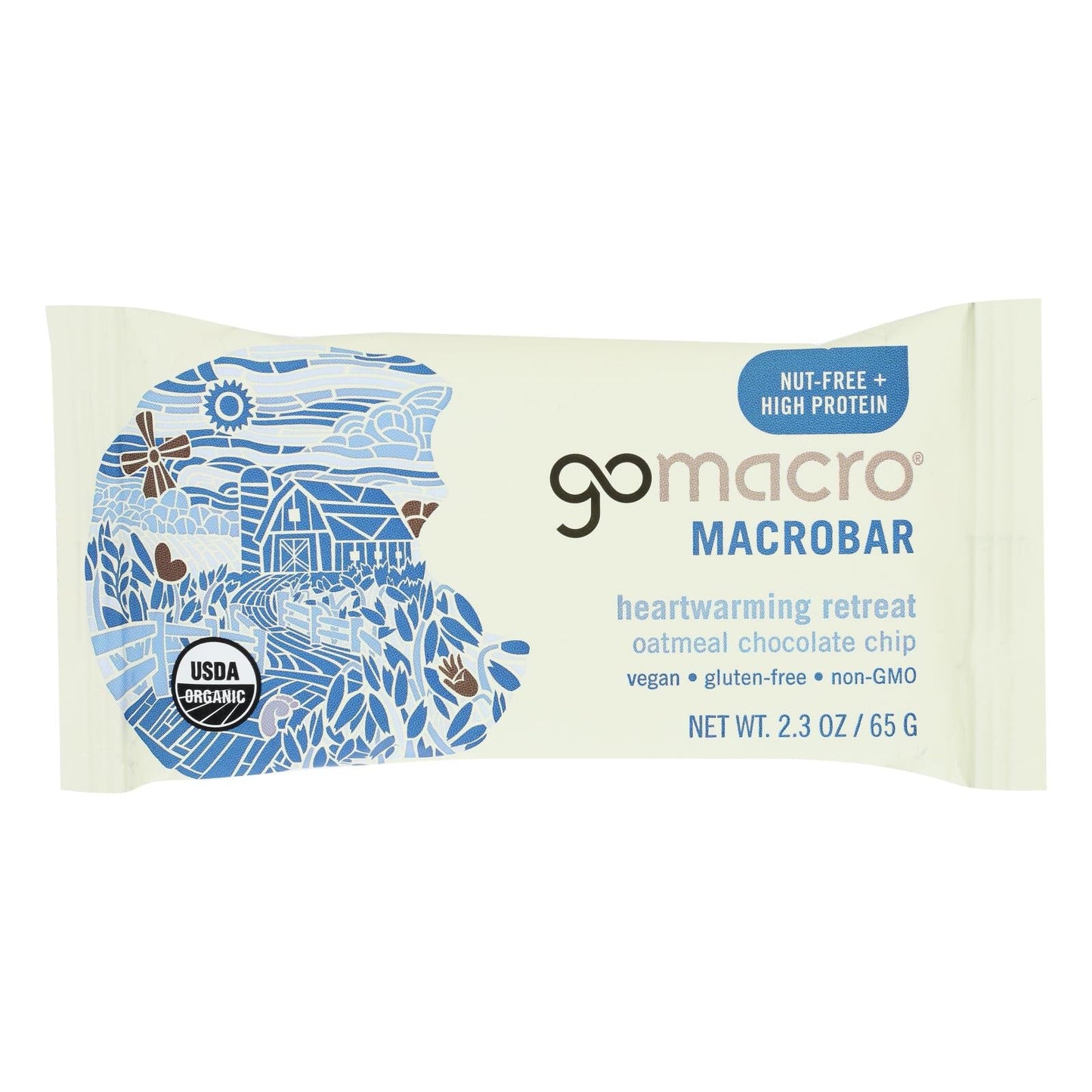 Gomacro Oatmeal Chocolate Chip MacroBar, Case of 12 x 2.3 oz