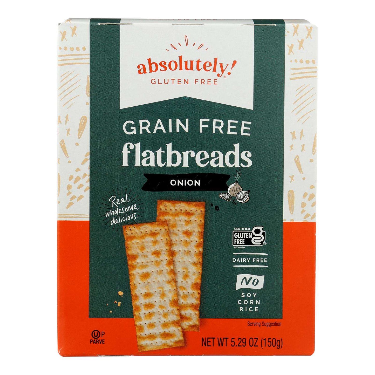Absolutely Gluten Free Toasted Onion 5.29 Oz Flatbread - Case of 12